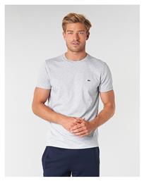Lacoste Crew Neck Pima Cotton Ανδρικό T-shirt Κοντομάνικο Γκρι από το Spartoo