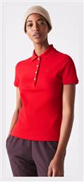 Stretch Γυναικεία Polo Μπλούζα Κοντομάνικη Κόκκινη Lacoste