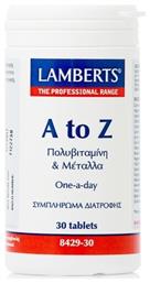 A to Z Πολυβιταμίνη & Μέταλλα Πολυβιταμίνη 30 ταμπλέτες Lamberts
