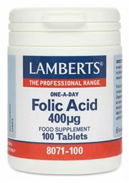 Folic Acid Βιταμίνη 400mcg 100 ταμπλέτες Lamberts