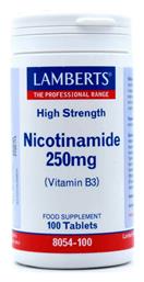 Nicotinamide Βιταμίνη 250mg 100 ταμπλέτες Lamberts