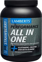 Lamberts Performance All In One Πρωτεΐνη Ορού Γάλακτος με Γεύση Φράουλα 1.45kg από το Pharm24