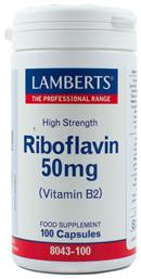 Riboflavin Βιταμίνη 50mg 100 κάψουλες Lamberts