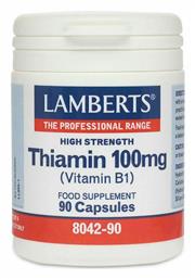 Thiamin Βιταμίνη 100mg 90 κάψουλες Lamberts