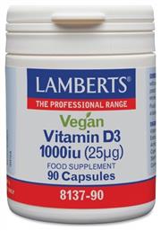 Vegan Vitamin D3 Βιταμίνη 1000iu 90 κάψουλες Lamberts