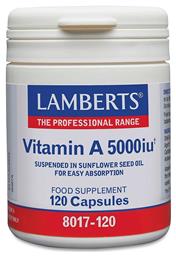Vitamin A Βιταμίνη 5000iu 120 κάψουλες Lamberts