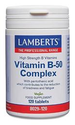 Vitamin B 50 Complex Βιταμίνη 50mg 120 ταμπλέτες Lamberts