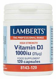 Vitamin D3 Βιταμίνη 1000iu 120 κάψουλες Lamberts