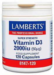 Vitamin D3 Βιταμίνη 2000iu 120 κάψουλες Lamberts