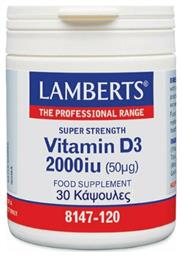 Vitamin D3 Βιταμίνη 2000iu 30 κάψουλες Lamberts