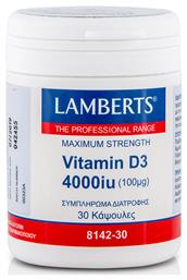 Vitamin D3 Βιταμίνη 4000iu 30 κάψουλες Lamberts