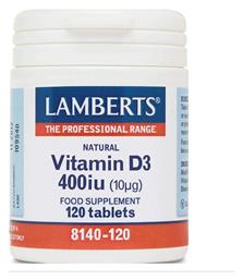 Vitamin D3 Βιταμίνη 400iu 120 ταμπλέτες Lamberts