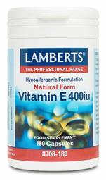Vitamin E Βιταμίνη 400iu 180 κάψουλες Lamberts