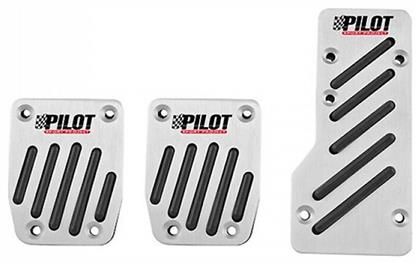 Race 2 Pilot Σετ Πεταλιέρες Αντιολισθητικές Αυτοκινήτου Universal Αλουμινίου Ασημί 3τμχ Lampa