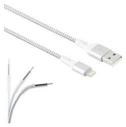 Braided USB to Lightning Cable Λευκό 2m (LAM450282) Lamtech