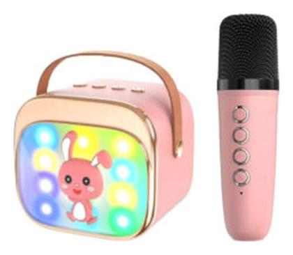 Σύστημα Karaoke με Ασύρματo Μικρόφωνo σε Ροζ Χρώμα Lamtech
