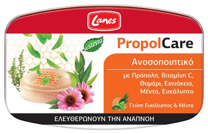 PropolCare Καραμέλες για Ξηρό και Παραγωγικό Βήχα χωρίς Γλουτένη Ευκάλυπτος & Μέντα 54gr Lanes