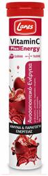 Vitamin C Plus Energy Βιταμίνη 500mg Κεράσι 20 αναβράζοντα δισκία Lanes