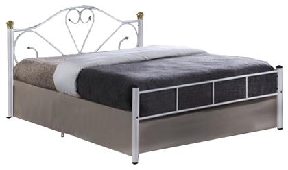 Lazar Κρεβάτι Διπλό Μεταλλικό Λευκό 150x200cm - Woodwell