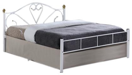 Lazar Κρεβάτι Υπέρδιπλο Μεταλλικό Λευκό 160x200cm - Woodwell