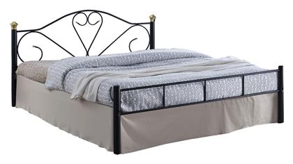Lazar Κρεβάτι Υπέρδιπλο Μεταλλικό Μαύρο 160x200cm - Woodwell