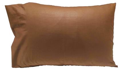 Cotton Line Σετ Μαξιλαροθήκες με Φάσα 50x70εκ. Brown Le Blanc