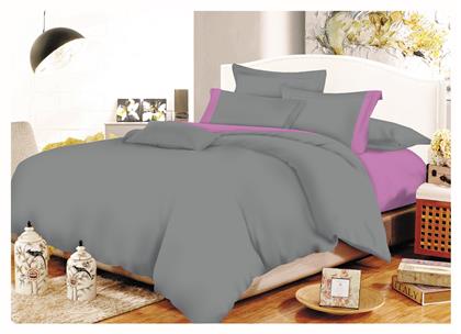 Σετ Σεντόνια Διπλά 200x240 Cotton Line Γκρι-Λιλά Le Blanc