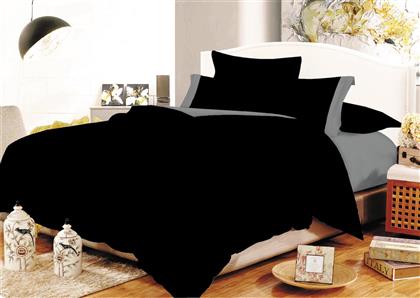 Σετ Σεντόνια Διπλά 200x240 Cotton Line Μαύρο Γκρί Le Blanc