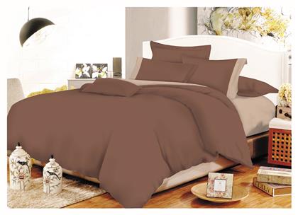 Σετ Σεντόνια Διπλά 200x240εκ. Cotton Line Καφέ - Μπεζ Le Blanc