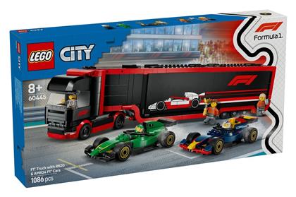 City F1® Truck with RB20 & AMR24 F1® Cars για 8+ Ετών 1086τμχ Lego