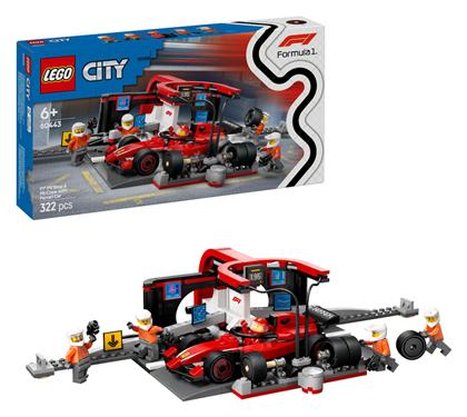 City F1® Pit Stop & Pit Crew with Ferrari Car για 6+ Ετών 322τμχ Lego