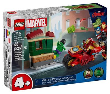Marvel Iron Man with Bike and the Hulk για 4+ Ετών 68τμχ Lego
