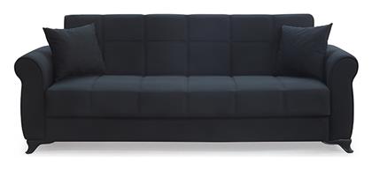 Lena Τριθέσιος Καναπές Κρεβάτι Μαύρος 210x80εκ. Zita Plus
