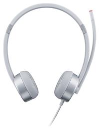 100 Stereo On Ear Multimedia Ακουστικά με μικροφωνο και σύνδεση 3.5mm Jack σε Λευκό χρώμα Lenovo