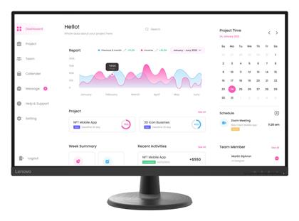 D32-45 VA Monitor 31.5'' FHD 1920x1080 με Χρόνο Απόκρισης 4ms GTG Lenovo