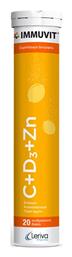 Immuvit C+D3+Zn Πολυβιταμίνη Λεμόνι 20 αναβράζοντα δισκία Leriva Pharma