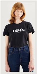 Levi's The Perfect Γυναικείο Αθλητικό T-shirt Μαύρο από το Spartoo