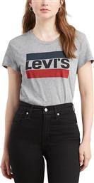Levi's The Perfect Graphic Γυναικείο Αθλητικό T-shirt Γκρι από το Cosmossport