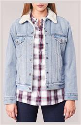 Levi's Trucker Ex Boyfriend Sherpa Κοντό Γυναικείο Τζιν Μπουφάν με Επένδυση Γούνας Μπλε - Levis