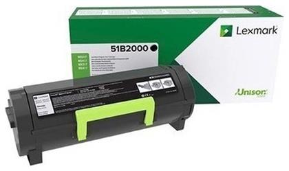 51B2000 Γνήσιο Toner Laser Εκτυπωτή Μαύρο Return Program 2500 Σελίδων Lexmark