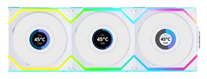 UNIFAN SL Wireless LCD Reverse Case Fan 120mm 3τμχ Λευκό Lian Li
