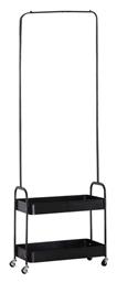 Armario Τροχήλατη Κρεμάστρα Δαπέδου από Μέταλλο Μαύρη 56x31x152cm Liberta
