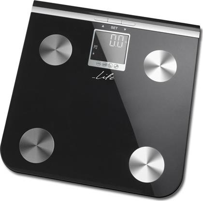Life BSC-100 Ψηφιακή Ζυγαριά με Λιπομετρητή σε Μαύρο χρώμα από το Elektrostore24