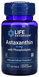 Astaxanthin With Phospholipids 4mg 30 μαλακές κάψουλες Life Extension