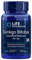 Ginkgo Biloba Certified Extract 120mg 365 φυτικές κάψουλες Life Extension