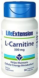 L-Carnitine 500mg 30 φυτικές κάψουλες Life Extension