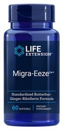 Migra-Eeze Standardized Butterbur Ginger Riboflavin Formula 60 μαλακές κάψουλες Life Extension