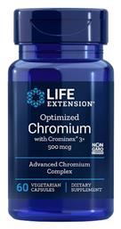 Optimized Chromium with Crominex 3+ 500mg 60 φυτικές κάψουλες Life Extension