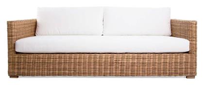 Life Τριθέσιος Καναπές Εξωτερικού Χώρου Rattan με Μαξιλάρια 190x86x60cm - Soulworks