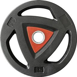 Δίσκος Ολυμπιακού Τύπου Λαστιχένιος 1 x 15kg Φ50mm με Λαβές Μαύρος/Κόκκινος Liga Sport